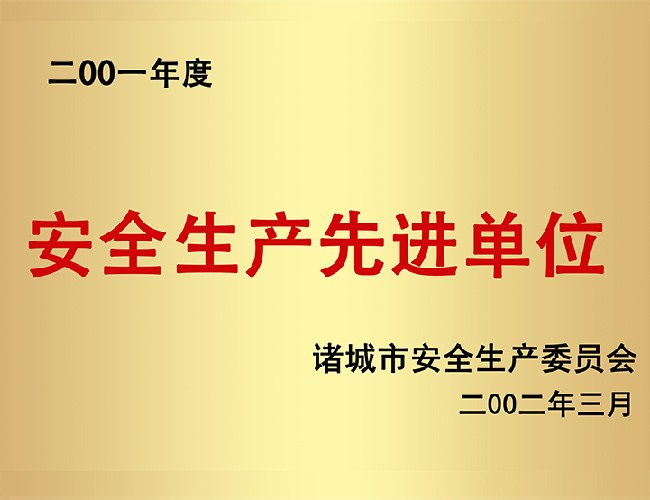 2001安全出产先进单元
