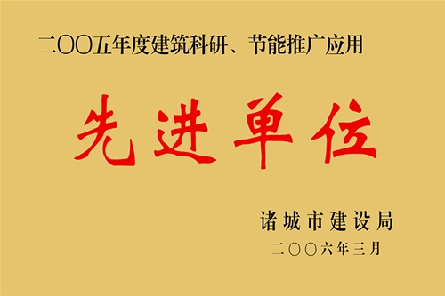 2005年度构筑科延注节能推广利用先进单元