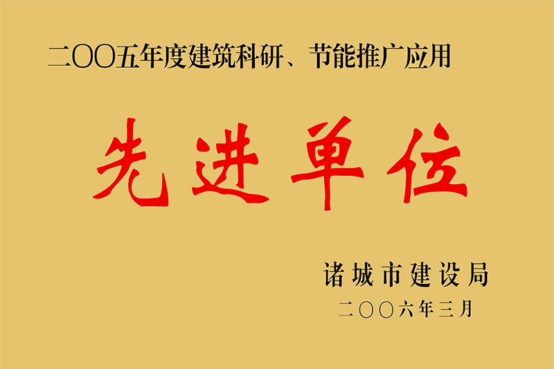 2005年度构筑科延注节能推广利用先进单元