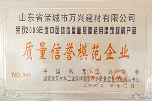 2009年度质量诺言圭表企业